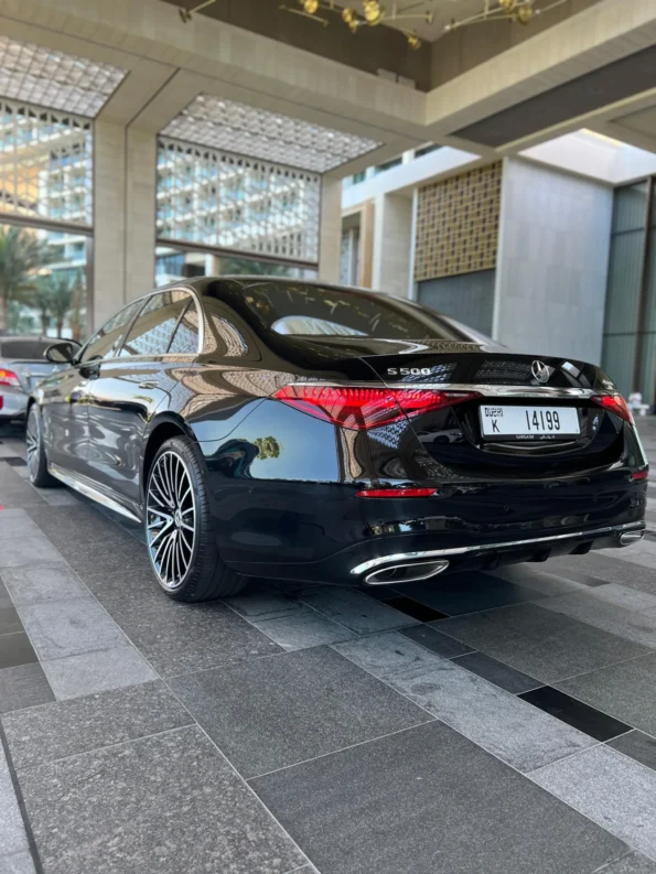 Mercedess500rentaldubaibyproxluxurybackssideview