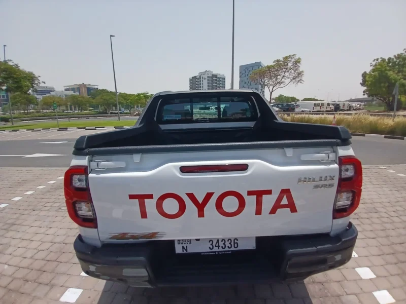 Toyotahiluxrentaldubaibyproxluxuryrentalbackview min