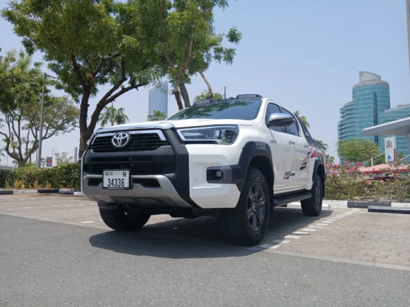 Toyotahiluxrentaldubaibyproxluxuryrentalsfeaturedsloseup min