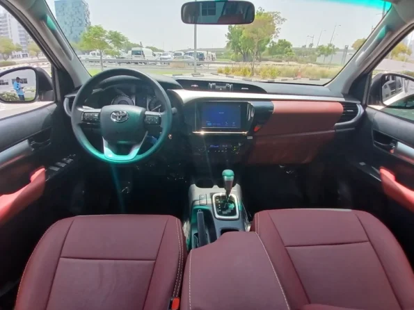 Toyotahiluxrentaldubaibyproxluxuryrentalsfrontseats min